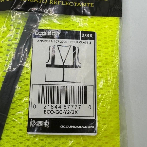 CLEARANCE.  Occunomix Hi-Viz Workwear Vest 2/3 X - Picture 3 of 4